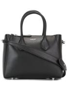 Michael Kors Small Logo Embossed Shoulder Bag, Women's, Black, Leather