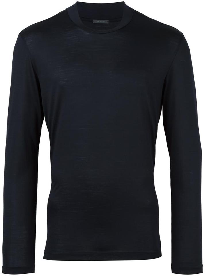 Pal Zileri Crew Neck Jumper, Men's, Size: Small, Blue, Wool