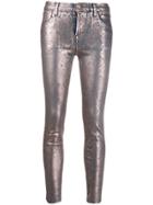 J Brand Alana Snakeskin-print Trousers - Pink