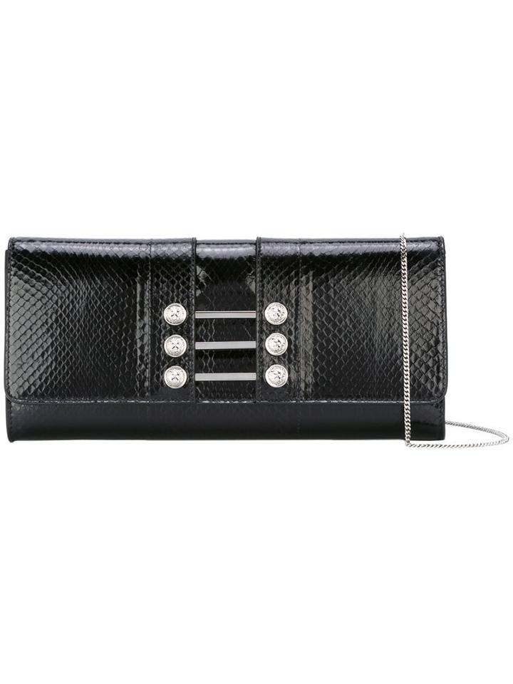 Versus Piercing Detail Clutch, Women's, Black