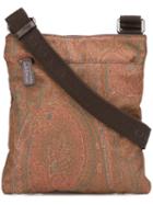 Etro 'gadget' Crossbody Bag, Men's, Brown, Calf Leather/nylon