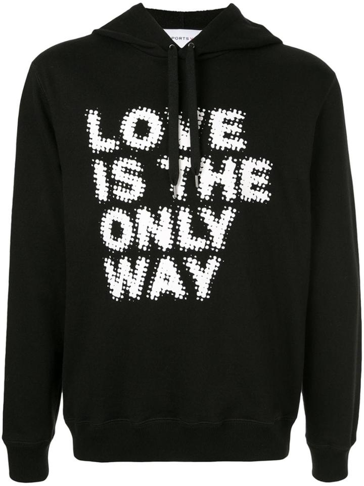 Ports V Slogan Hoodie - Black