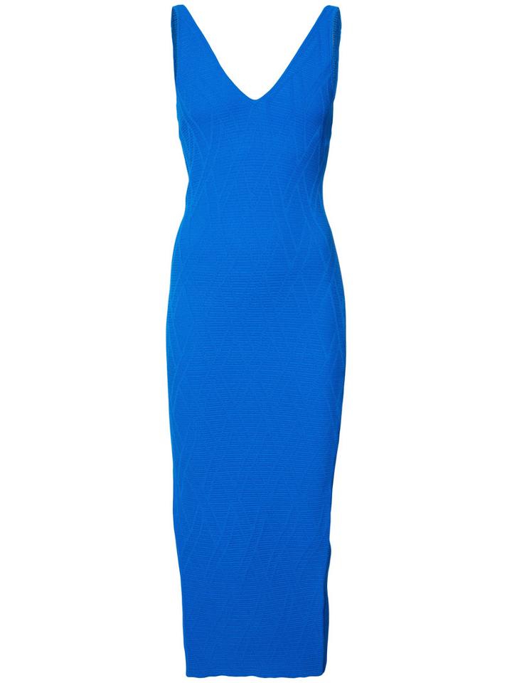 Jay Godfrey - Sleeveless V-neck Dress - Women - Polyester/viscose - M, Blue, Polyester/viscose