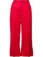 Sea - Cropped Pants - Women - Rayon/wool - 0, Red, Rayon/wool