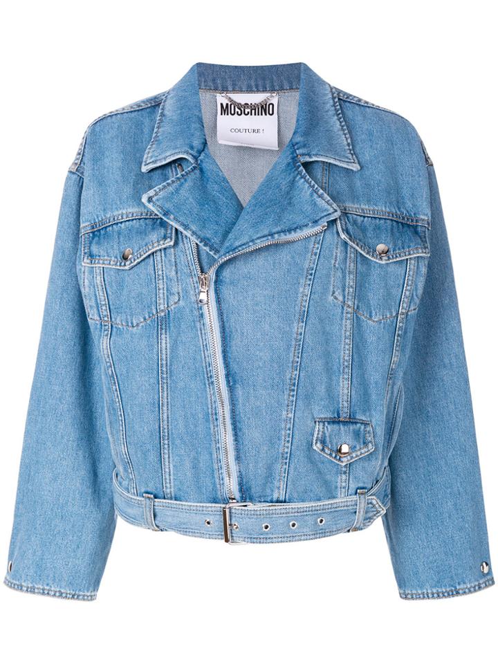 Moschino Biker Style Jacket - Blue
