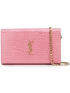 Saint Laurent 'monogram' Chain Wallet, Women's, Pink/purple, Leather