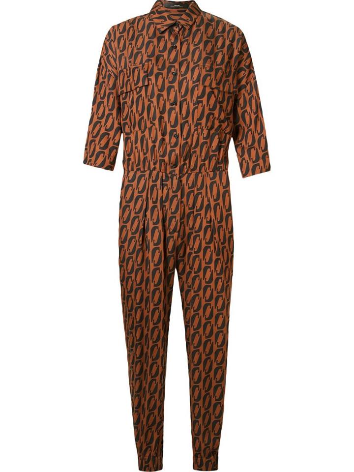 Andrea Marques Pinted Shirt Jumpsuit