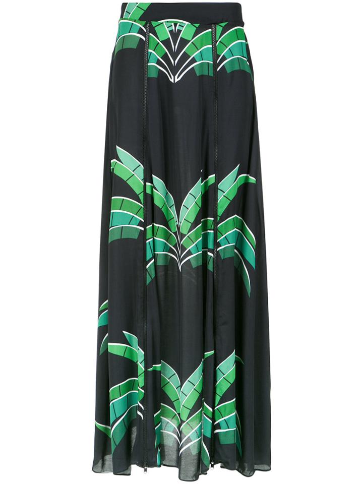 Amir Slama Tropical Print Maxi Skirt - Black