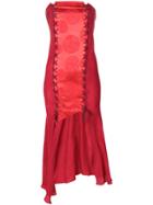 Romeo Gigli Vintage Strapless Asymmetric Dress - Red