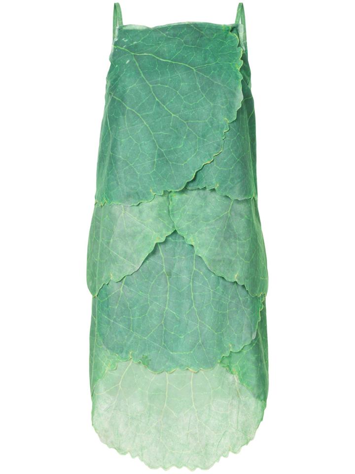 Walter Van Beirendonck Vintage Layered Leaf Dress - Green