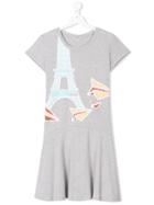 Kenzo Kids Teen Eiffel Tower Print Dress - Grey