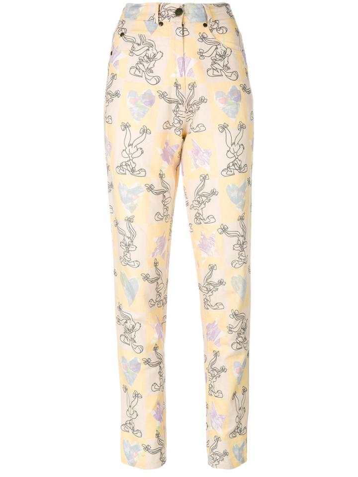 Jc De Castelbajac Vintage Bugs Bunny Print Trousers - Nude & Neutrals