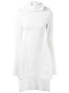 Rick Owens High Low Dress, Women's, Size: 42, White, Cotton/viscose/spandex/elastane