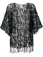 Issey Miyake Vintage Sheer Lace Knitted Cardigan - Black