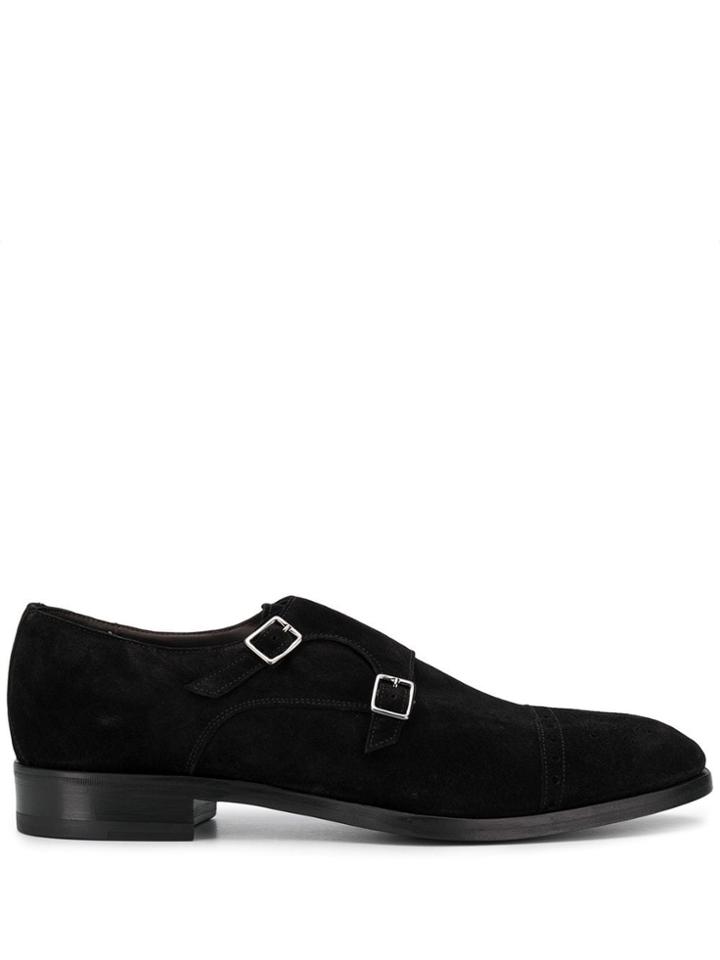 Tagliatore Buckle Detail Monk Shoes - Black