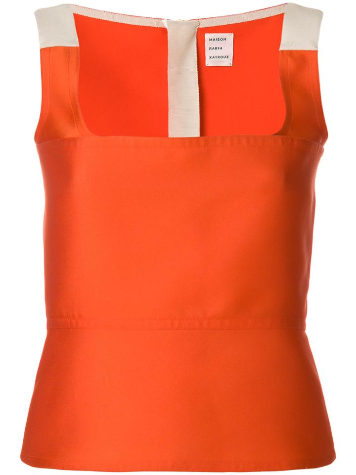 Maison Rabih Kayrouz Colour-block Fitted Vest Top - Yellow & Orange