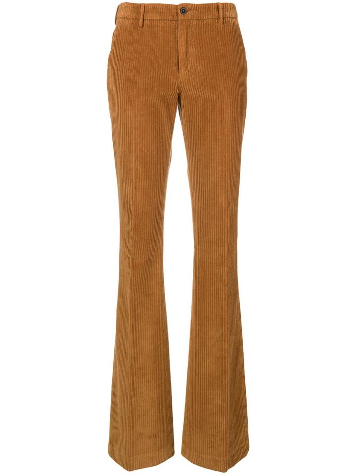 Pt01 Corduroy Flared Trousers - Brown