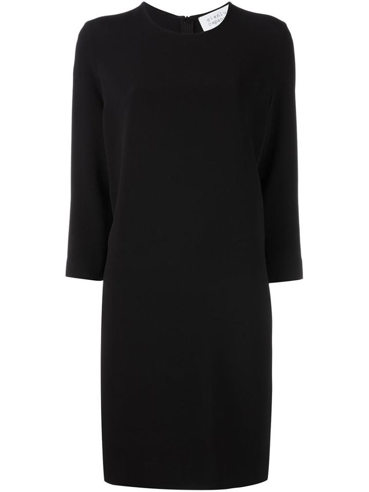 Gianluca Capannolo Round Neck Shift Dress, Women's, Size: 44, Black, Viscose/spandex/elastane/nylon