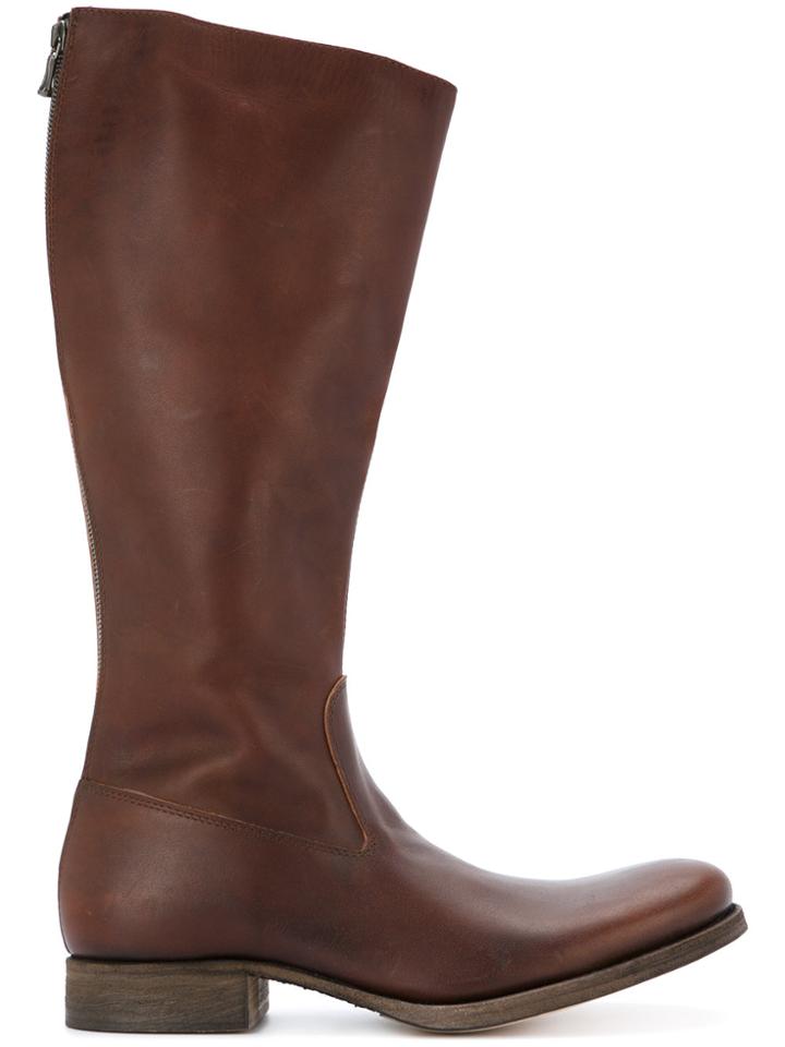 C Diem Long Rear-zip Boots - Brown