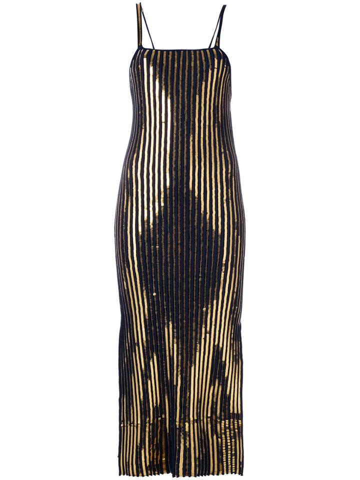 Cédric Charlier Long Ribbed Knit Dress - Blue