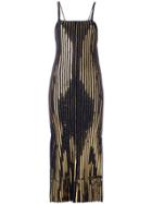 Cédric Charlier Long Ribbed Knit Dress - Blue