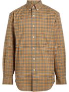 Burberry Small Scale Check Cotton Shirt - Yellow & Orange