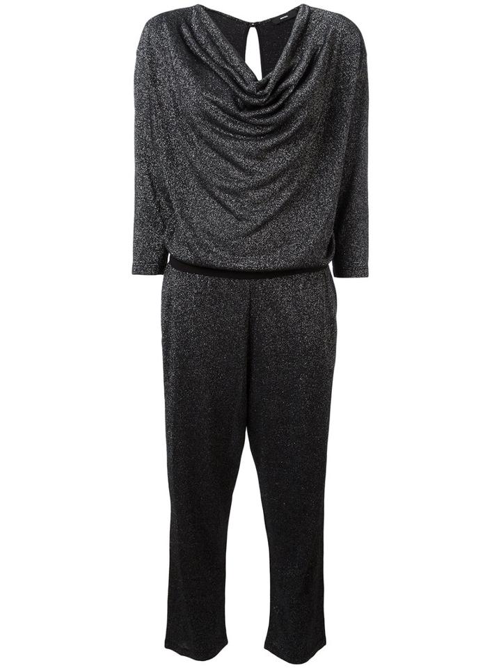Diesel Cowl Neck Jumpsuit, Women's, Size: Medium, Black, Viscose
