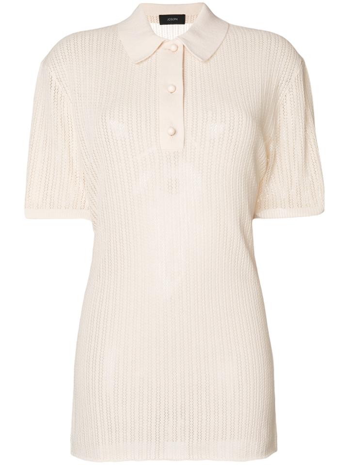 Joseph Ribbed Polo Shirt - Nude & Neutrals