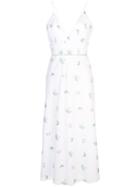 Markarian V-neck Embroidered Dress - White