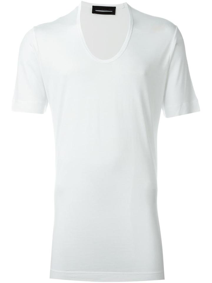 Diesel Black Gold Scoop Neck T-shirt, Men's, Size: Large, White, Viscose