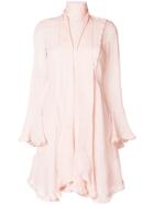 Chloé Tied Neck Frilled Dress - Pink & Purple