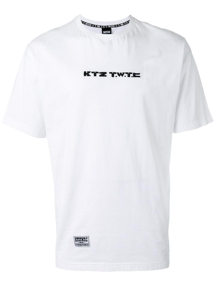 Ktz 'twtc' Embroidered T-shirt, Men's, Size: Medium, White, Cotton