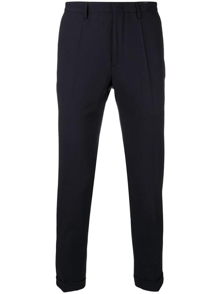 Incotex Fitted Tailored Trousers - Blue