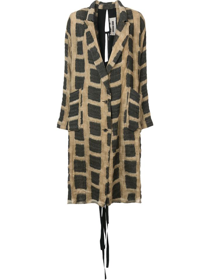 Uma Wang Single Breasted Coat - Nude & Neutrals