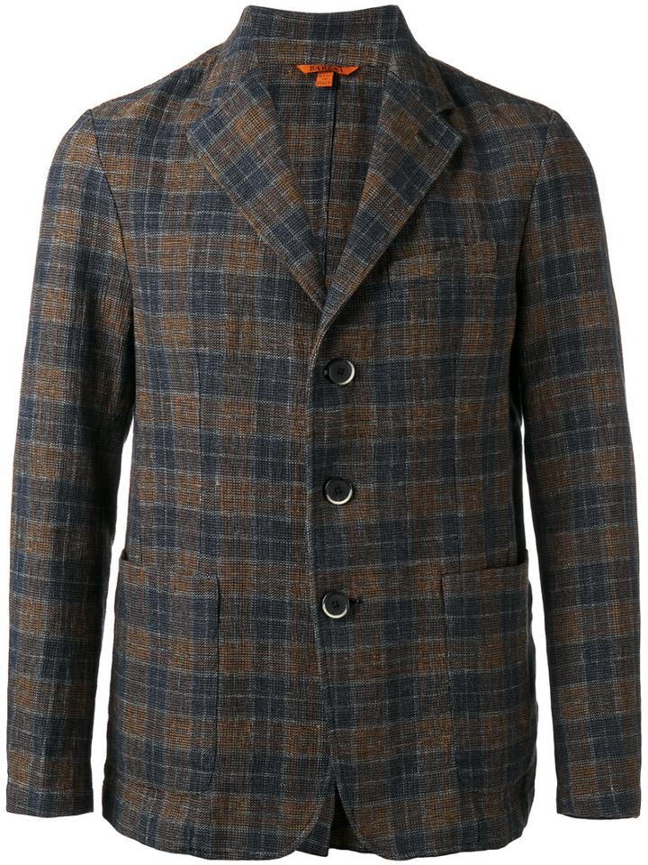 Barena Checked Blazer, Men's, Size: 54, Brown, Cotton/polyester