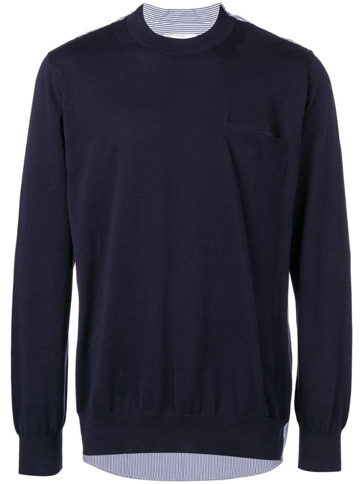 Sacai Poplin Back Jumper - Blue