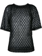 Missoni Crochet-knit Shortsleeved T-shirt - Black