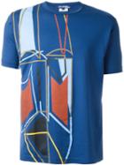 Junya Watanabe Comme Des Garçons Man Abstract Print T-shirt, Men's, Size: M, Blue, Cotton