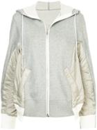 Sacai Panelled Hooded Jacket - Grey