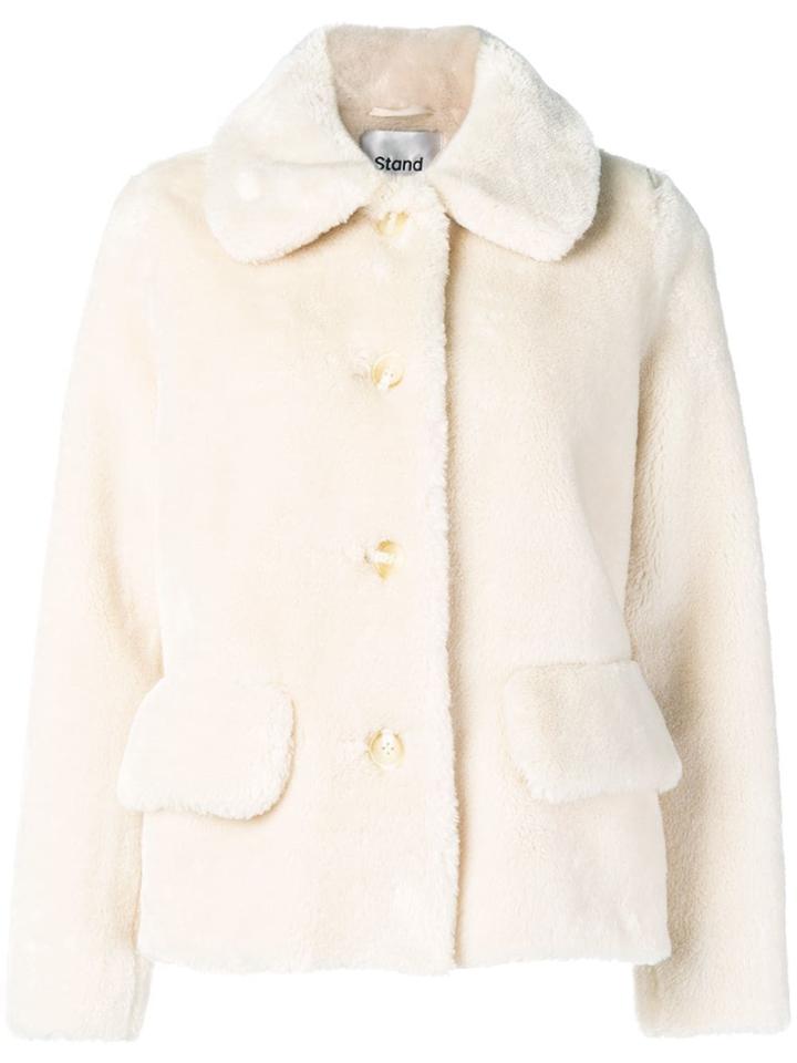 Stand Short Teddy Coat - Nude & Neutrals