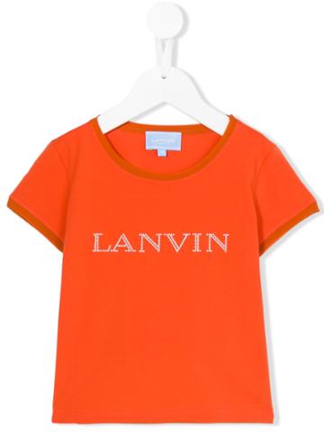 Lanvin Petite - Pearl Logo T-shirt - Kids - Cotton/spandex/elastane - 12 Yrs, Girl's, Yellow/orange