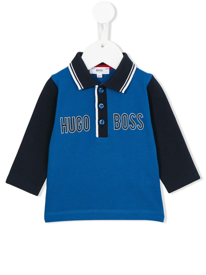 Boss Kids - Logo Print Polo Shirt - Kids - Cotton - 18 Mth, Blue