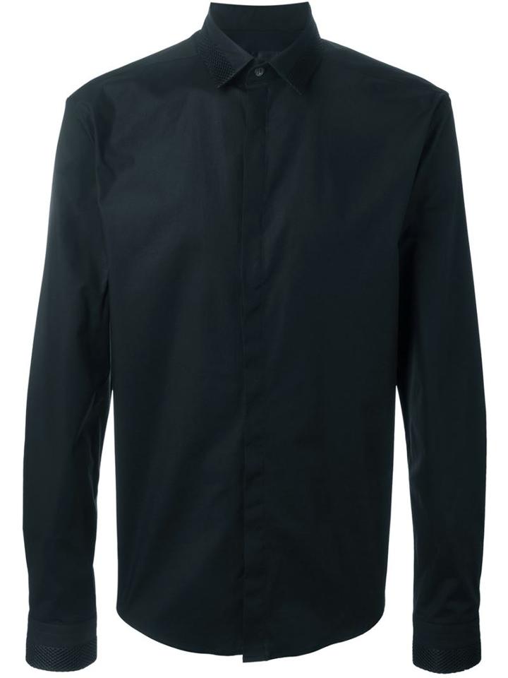 Les Hommes Mesh Stripe Detail Shirt