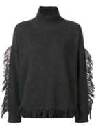 Weekend Max Mara Benny Fringe Trim Sweater - Grey