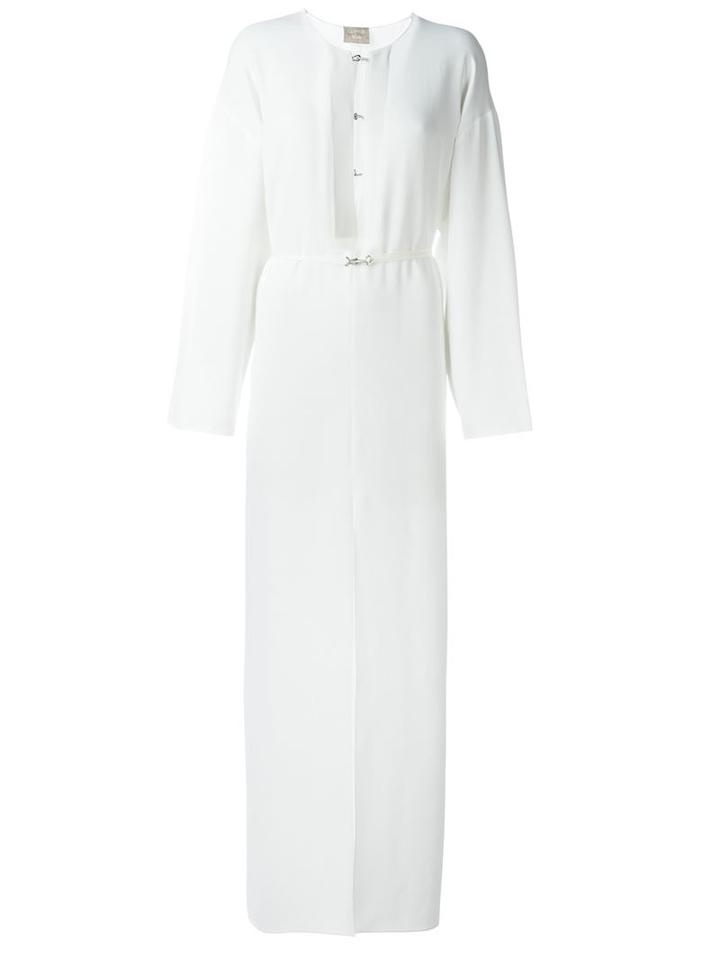 Lanvin Hook And Eye Detail Maxi Dress, Women's, Size: 40, White, Viscose/spandex/elastane