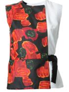 Toga 'rayon' Floral Overlap Tie Waist Detail Tank Top