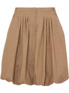 Burberry Linen Blend Bubble Hem Skirt - Brown