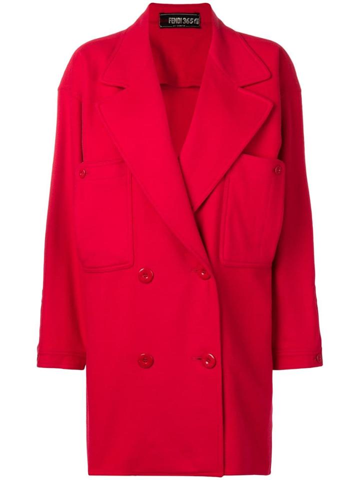 Fendi Pre-owned Double Breasted Coat - Red