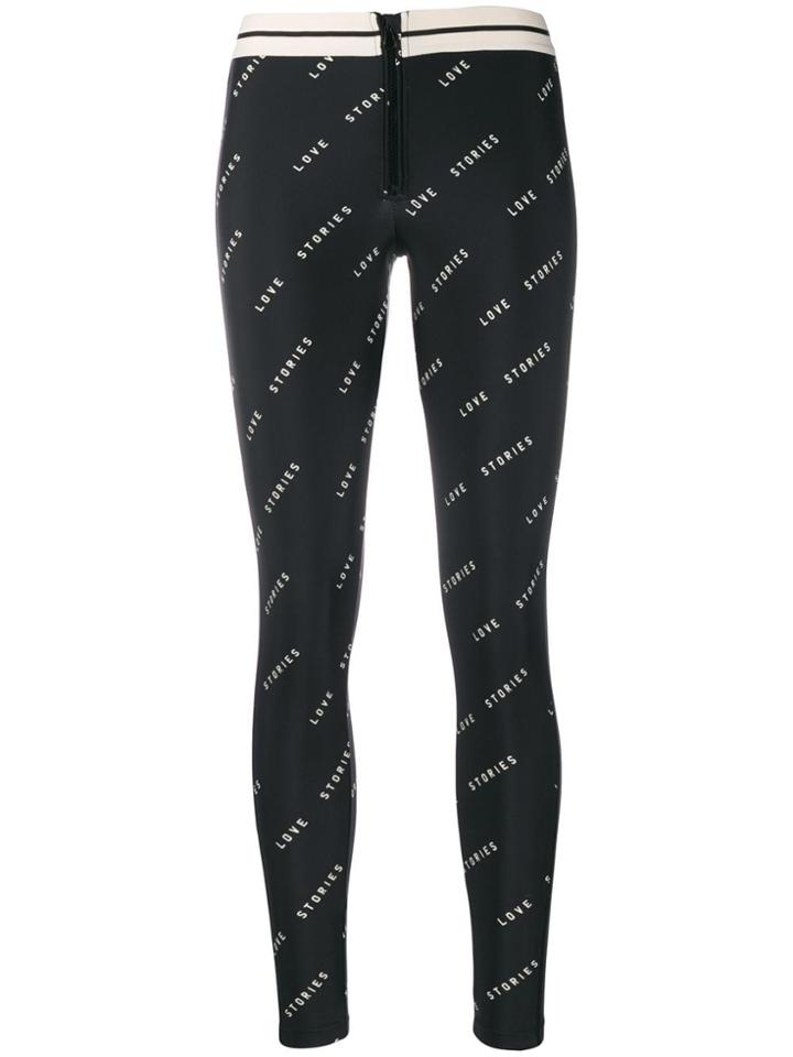 Love Stories Logo Print Leggings - Black
