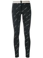Love Stories Logo Print Leggings - Black